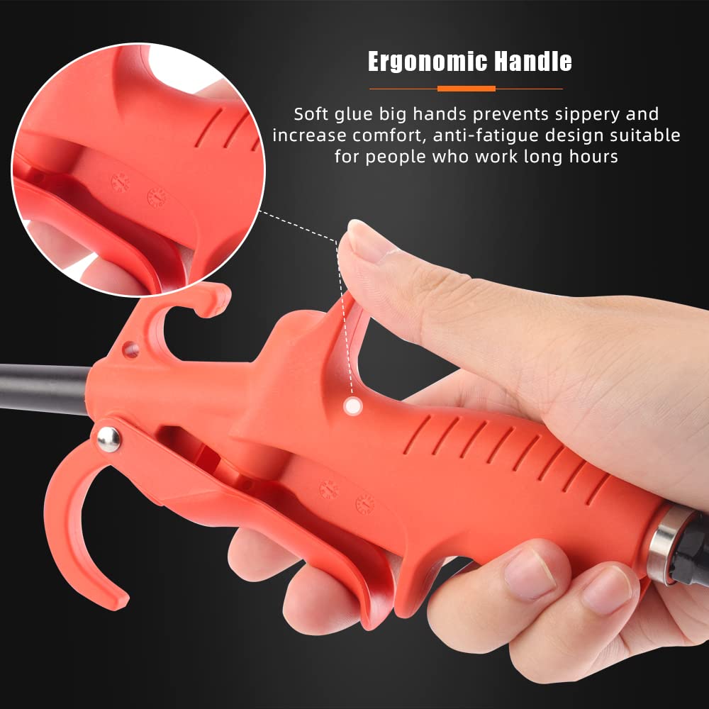 Air Pressure Blow Gun, SPTA 100mm High Power Air Detail Nozzle Blow Gun, Air Blow Gun with Anti-slip Rubber Coated Metal Handle, Adapt to Car Clean Care, Computer dust removal and household cleaning