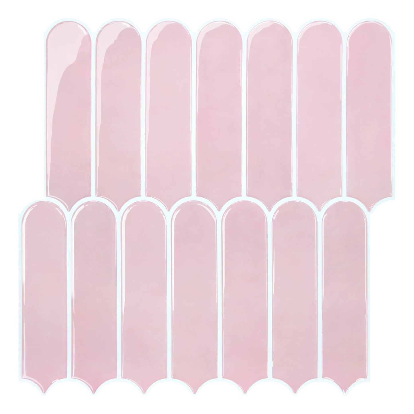 Commomy Thicker Pink Peel and Stick Backsplash - 10 pcs of 12" x 12" - 3D Adhesive Peel and Stick Tiles Backsplash for Kitchen, Bathroom, Removable, Waterproof, Vinyl Wall Tile