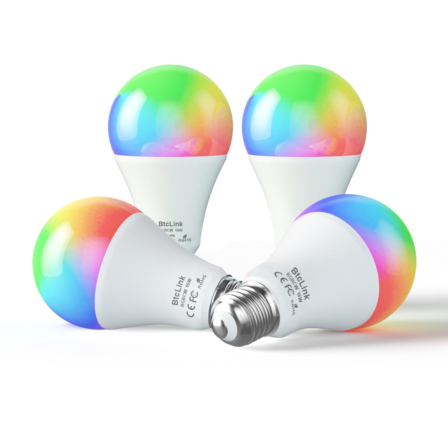 Smart LED Light Bulbs 150W Equivalent, 1600LM 16W Alexa Light Bulbs, A19 E26 Ultra Bright Color Changing Light Bulbs, 2.4 GHz WiFi Dimmable Light Bulbs Compatible with Alexa, Google 4 Packs(Upgrated)