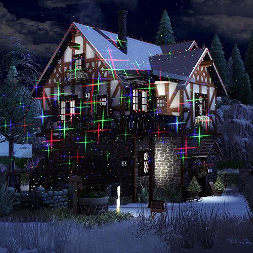 LedMall Motion 8 Patterns in 1 Red, Green, and Blue Outdoor Christmas Laser Lights Projector with remote control and Security Lock