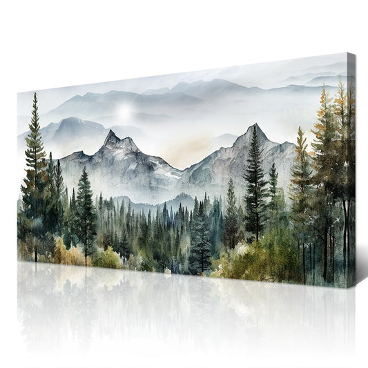 Wapluam Abstract Mountain Landscape Wall Painting Canvas Wall Art For Living Room Bedroom Wall Decor Modern Home Decor Office Wall Decorations Stretched And Framed Pictures Ready To Hang ArtWorks