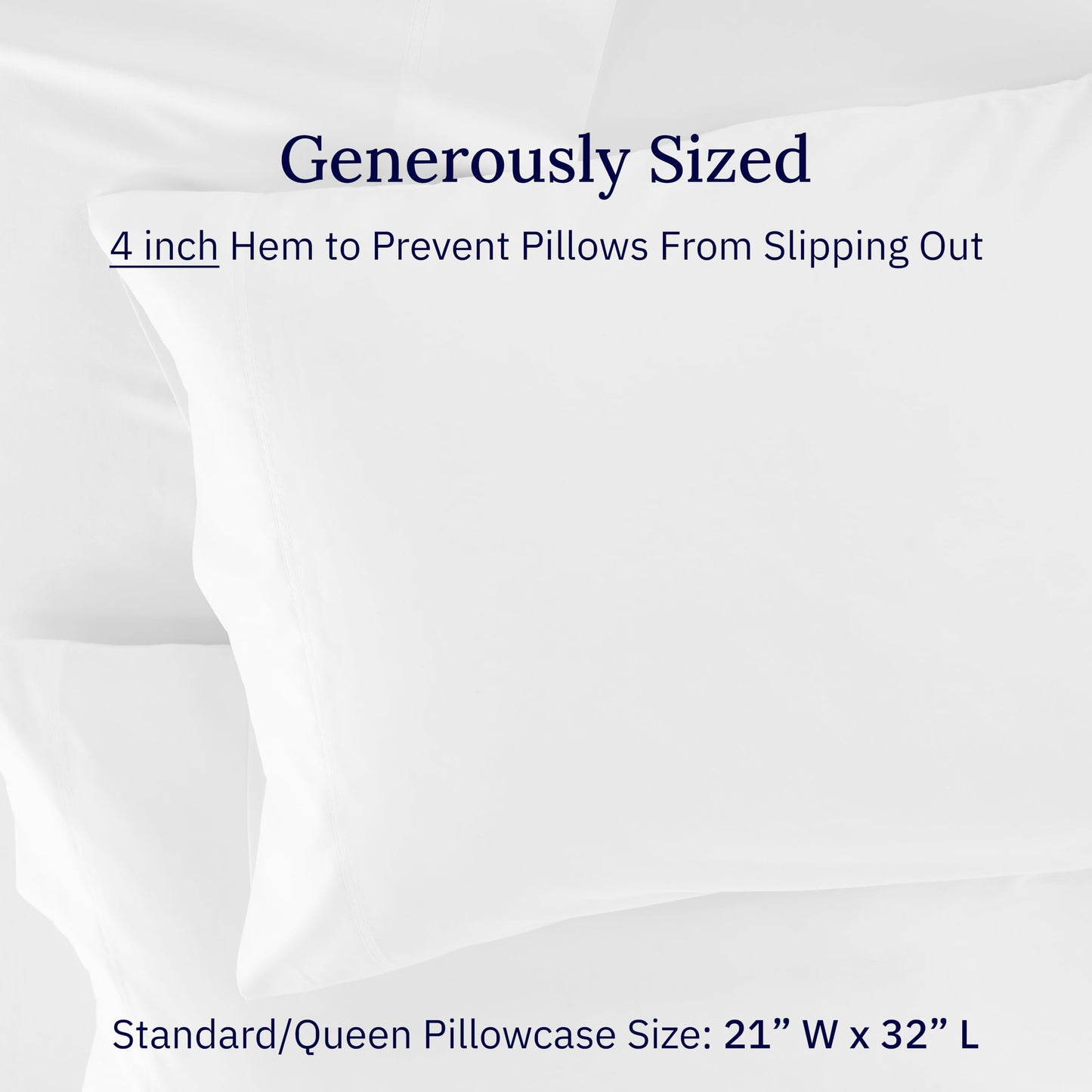 CALIFORNIA DESIGN DEN Luxuriously Soft Hotel Quality 600 Thread Count, 100% Cotton Set of 2 Cases, Crisp & Cool White Standard Pillow Cases Fits Standard & Queen Pillows (Bright White)