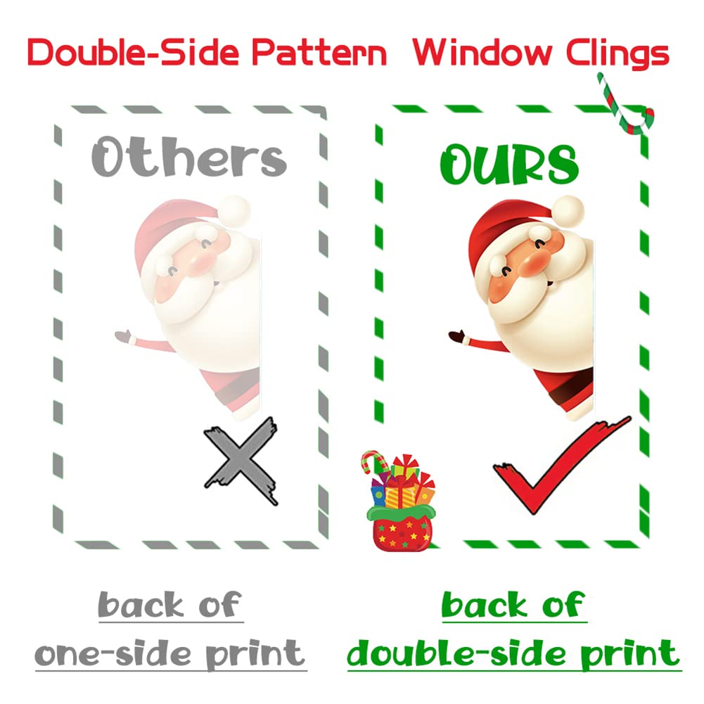 XIMISHOP 82PCS Christmas Snowflake Window Clings Stickers for Glass, Xmas Decals Christmas Decorations Indoor Holiday Snowflake Santa Claus Reindeer Decals for Party
