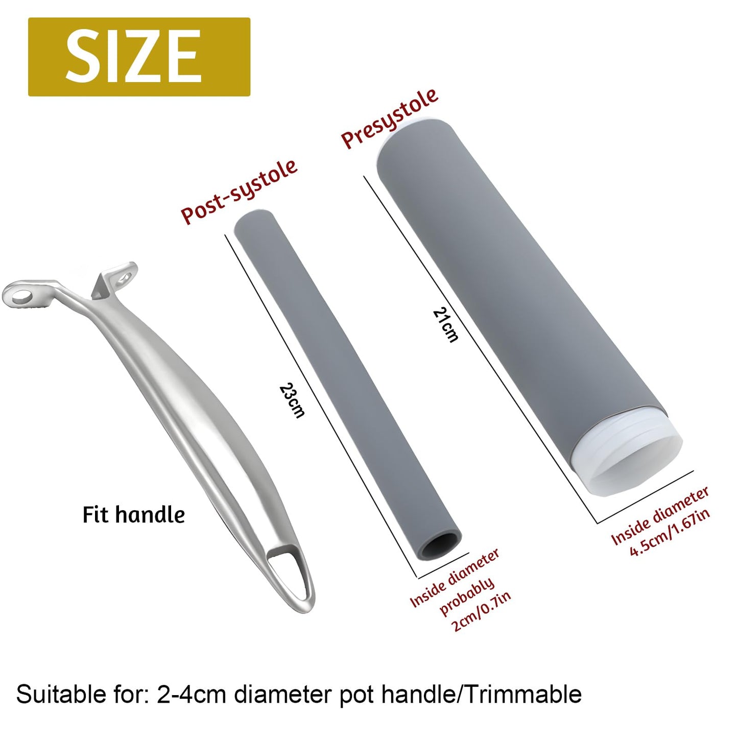 GoHere Silicone Pot Handle Cover Heat Resistant Fit Any Handles of Wok and Cookware Non-Slip Cast Iron Skillet Pan Handle Sleeve Suit for Pots and Pans Set (2, Large)