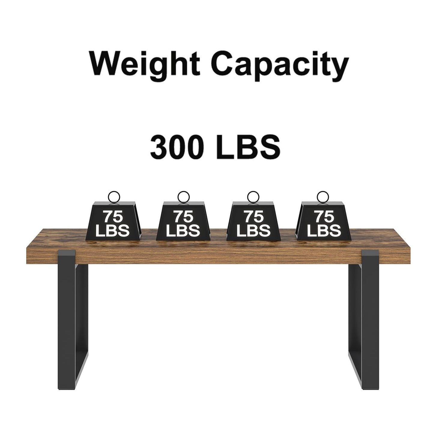 FOLUBAN Coffee Table, Modern Rustic Wood and Metal Center Table, Industrial Rectangle Cocktail Tea Table for Living Room, Brown, 47 Inch