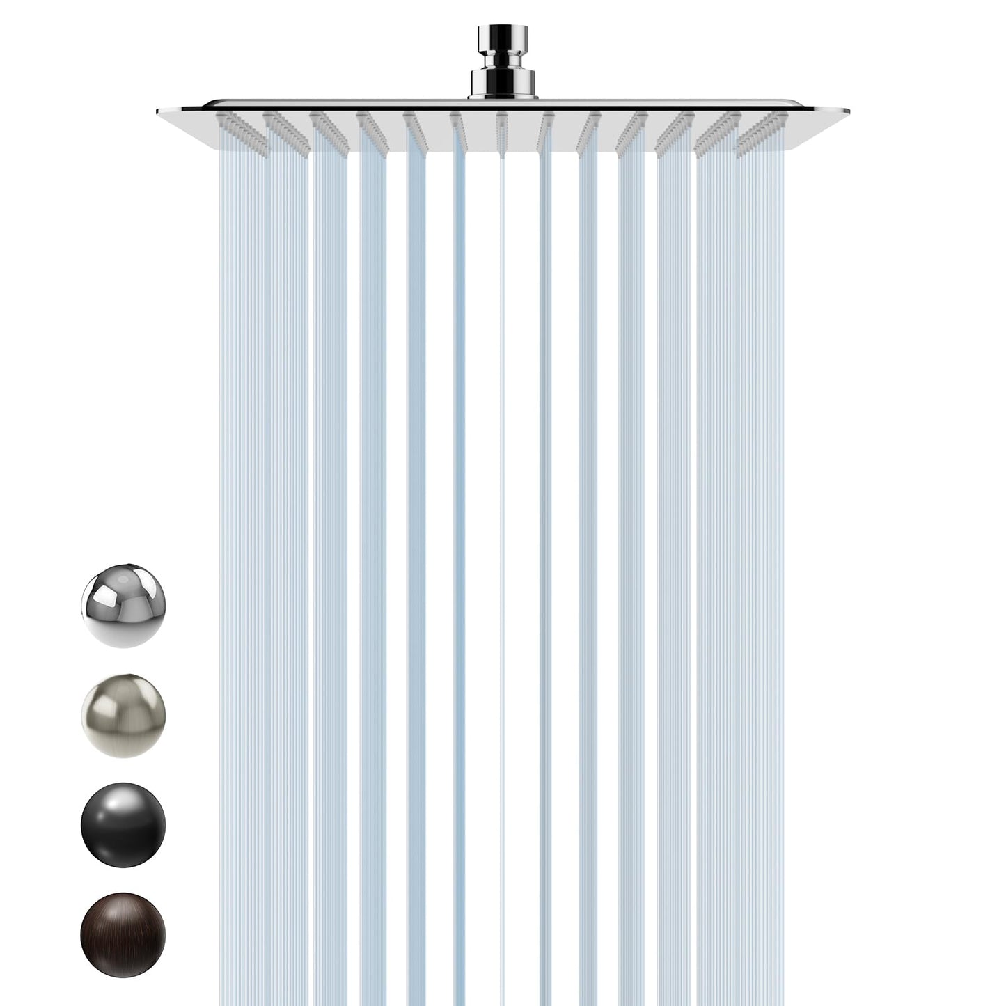 SR SUN RISE Luxury 12 Inch Large Square Stainless Steel Shower Head High Pressure Rainfall Showerhead Ultra Thin Water Saving Polished Chrome