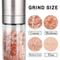 Gulex® Salt Grinder Pepper Mill, Refillable, Adjustable Coarseness Black Pepper Grinder, Stainless Steel Sea Salt Shaker with Ceramic Rotor(Seasoning not included)