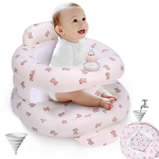Inflatable Baby Seat for Babies 3 Months & Up, Inflatable Baby Support Seat for Sitting Up, Toddler Baby Floor Chair with Built in Air Pump, Upgrade Water Injection Function, More Stable (Color#04)
