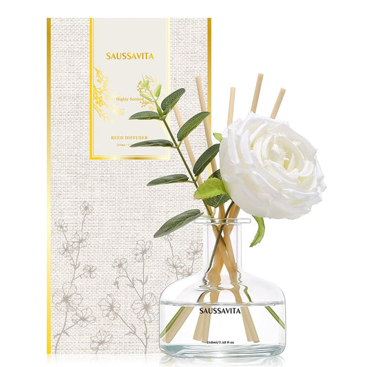Reed Diffusers Set, 7.10 oz Flower Scented Diffuser with 7 Sticks, Long Lasting Home Fragrance for 120 Days, Perfect for Bathroom, Shelf Decor, Air Fresheners