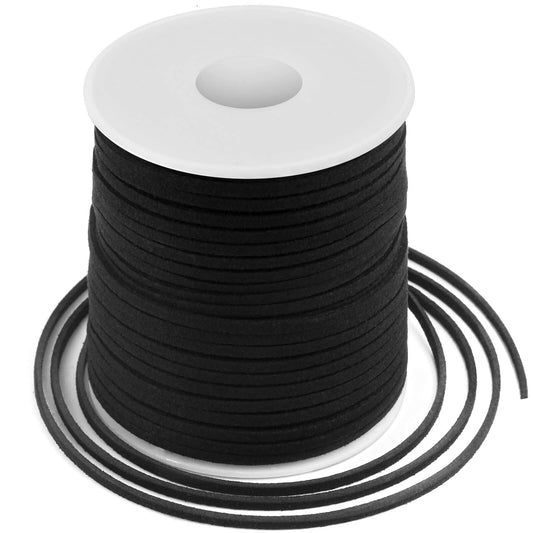 Leather String, Flat Suede Cord Faux Leather Cord Thin Leather Lace for Bracelets, Necklaces, Jewelry Making and Art Crafts (2.7 MM Brown)