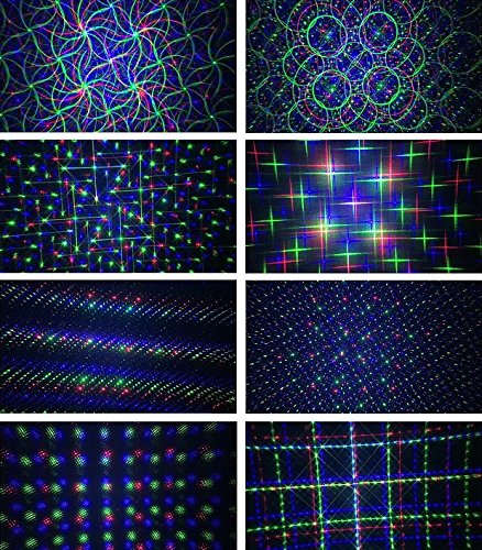 LedMall Motion 8 Patterns in 1 Red, Green, and Blue Outdoor Christmas Laser Lights Projector with remote control and Security Lock