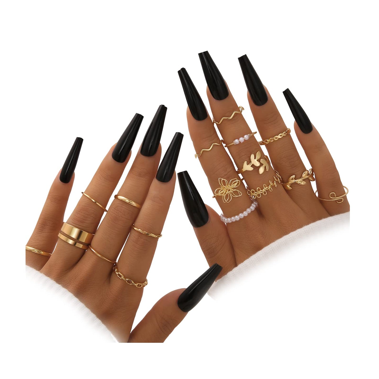 FAXHION 27 Pcs Gold Knuckle Rings Set for Women, Vintage Stackable Boho Snake Finger Rings, Midi Hollow Rings Pack