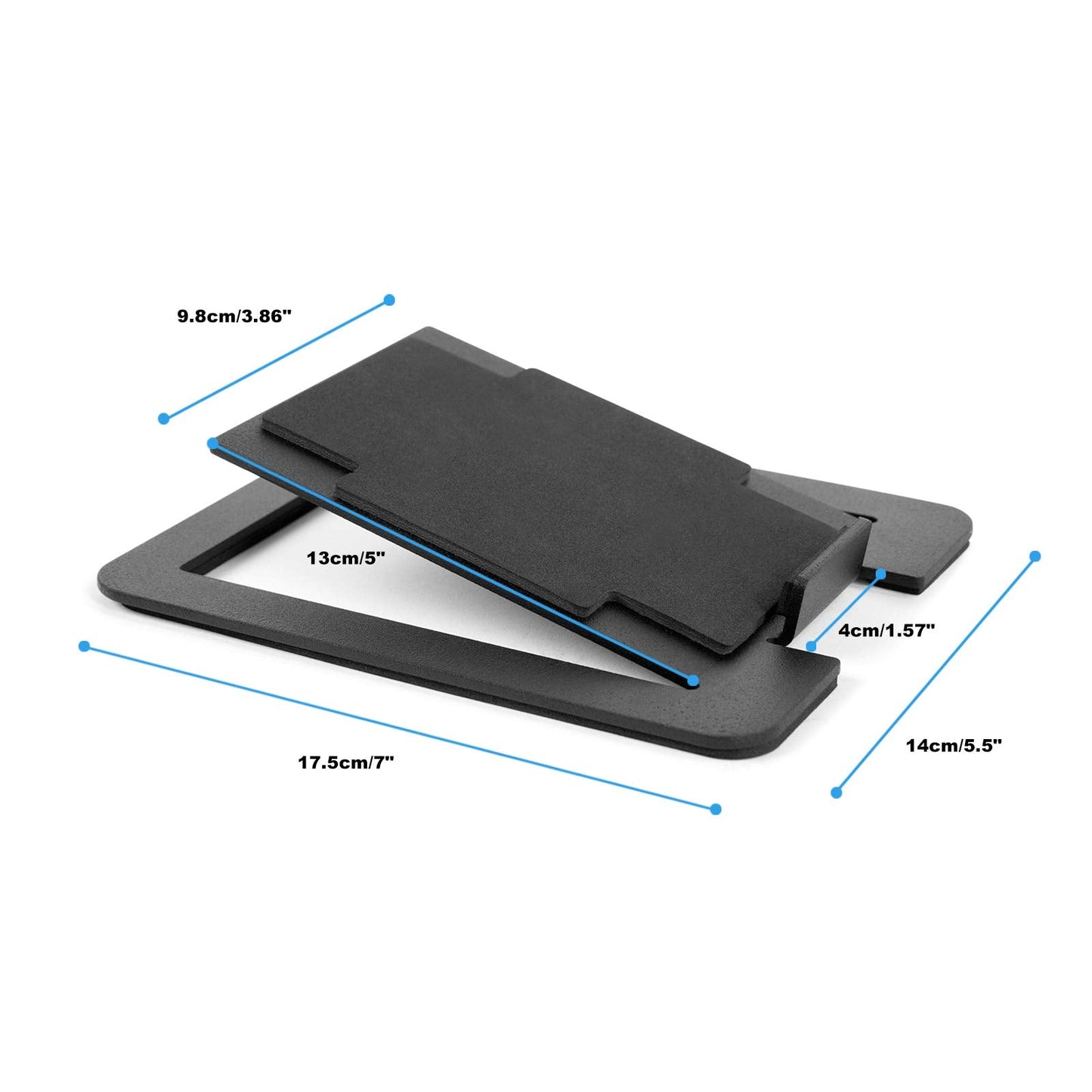 7" Desktop Speaker Stands for Midsize Bookshelf Computer Speakers, Studio Monitor Vibration Damping Tilted Tabletop Speaker Stands, Black - Pair