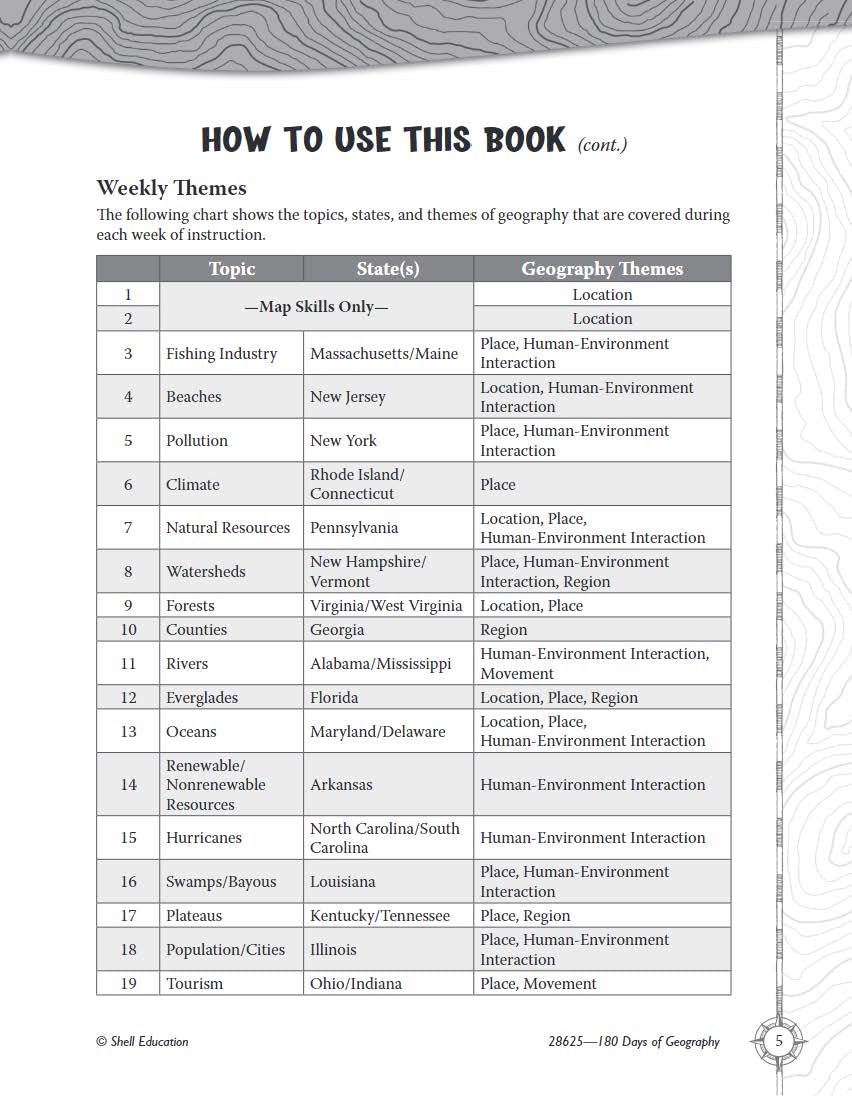 180 Days™: Social Studies, Geography for 4th Grade Practice Workbook for Classroom and Home, Cool and Fun Practice Created by Teachers (180 Days of Practice)
