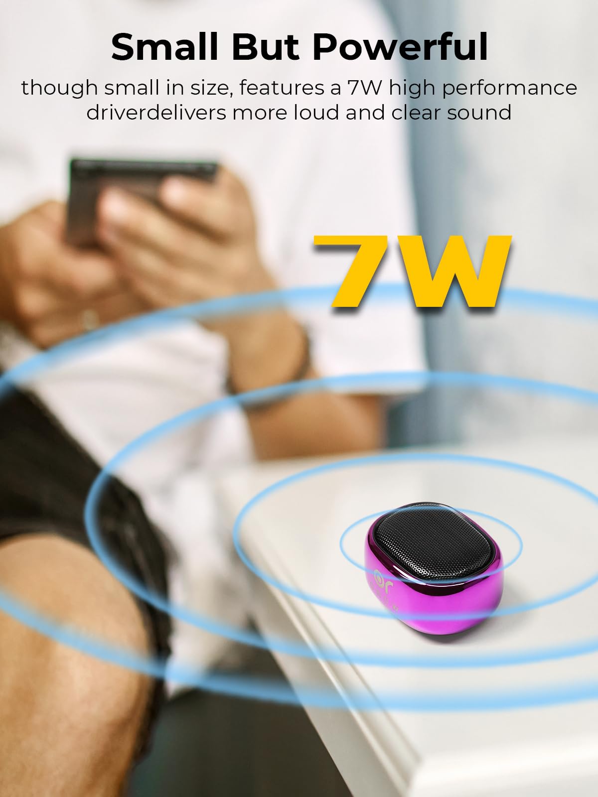 OR O R O W Small Bluetooth Speakers,Mini Portable Wireless Speaker,49-Foot Range,Enhanced Bass,Support TF Card,Bluetooth Speaker for iPhone,Travel,Hiking,Car,Gift (Purple)