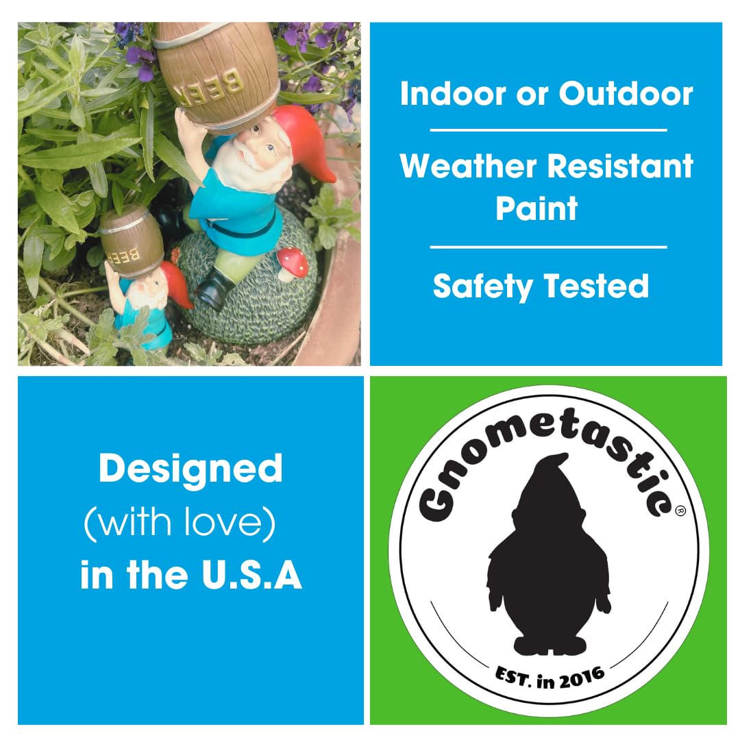 Gnometastic Middle Finger Gnome, Lady Double Bird Female Garden Statue, 8.45in, Funny Decorations for Yard and Outdoor Lawn Ornament, Naughty Gnomes for Home Decor