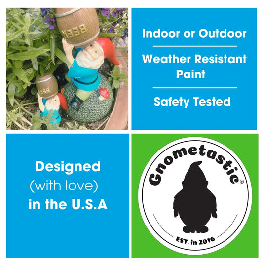 Gnometastic Middle Finger Gnome, Lady Double Bird Female Garden Statue, 8.45in, Funny Decorations for Yard and Outdoor Lawn Ornament, Naughty Gnomes for Home Decor