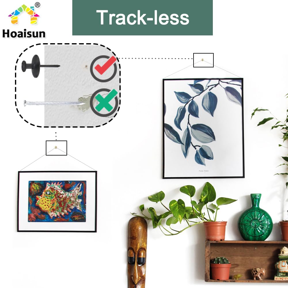 60 PCS Metal Thumb Tacks for Wall Hangers, Double Headed Push Pin Hooks Small Nails for Picture Hanging Hardware, Renter Friendly Decor for Home Office Hang Pictures without Damaging walls, Cork Board