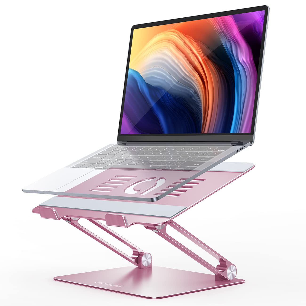 Lamicall Adjustable Laptop Stand, Portable Laptop Riser, Aluminum Laptop Stand for Desk Foldable, Ergonomic Computer Notebook Stand Holder for MacBook Air Pro, Dell XPS, HP (10-17.3'') - Silver