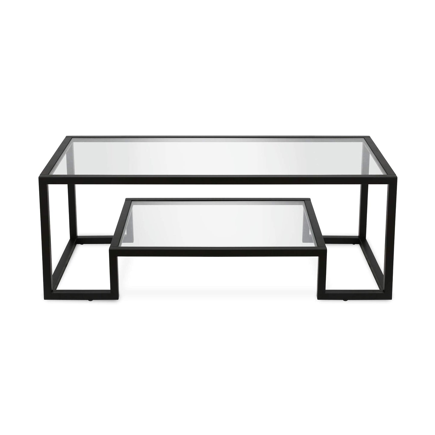 Henn&Hart 45" Wide Rectangular Coffee Table in Blackened Bronze, Modern coffee tables for living room, studio apartment essentials