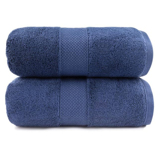 Maisonette Loft 100% Egyptian Cotton Turkish Bath Sheets - Soft, Absorbent Oversized Bathroom Towels - Ideal Quick Dry Extra Large Luxury Towel Set for Shower - (35" x 70", 2 Pack) - Navy