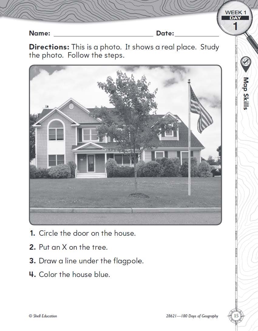 180 Days™: Social Studies, Geography for Kindergarten Practice Workbook for Classroom and Home, Cool and Fun Practice Created by Teachers (180 Days of Practice)