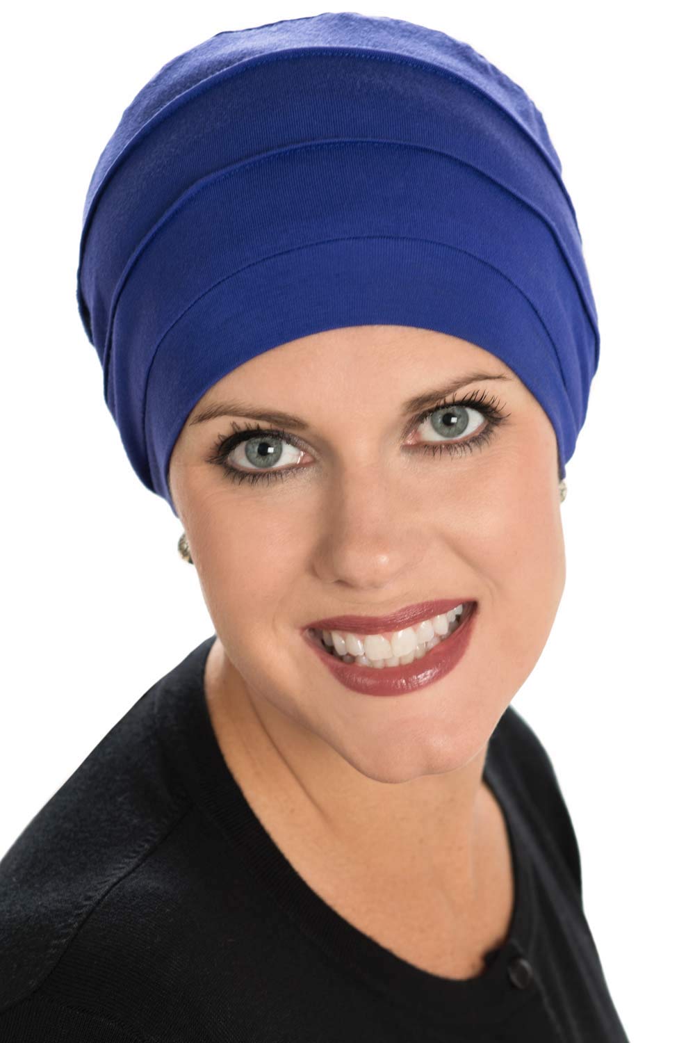 Cardani Hat for Large Heads Bamboo Large Comfort Cap Turban | Day or Sleep Cap Luxury Bamboo - Black
