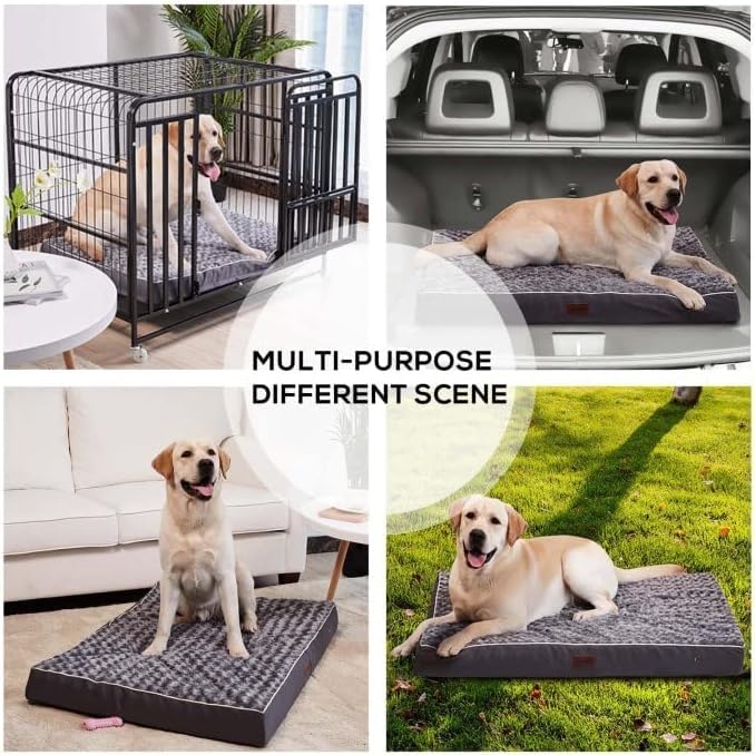 WESTERN HOME WH Dogs Beds for Medium Large Dogs, with Removable Washable Cover, Egg Crate Foam Dog Beds Large Sized Dog Waterproof Pet Bed Mat, Non-Slip Bottom