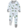 Burt's Bees Baby Baby Boys Pajamas, Zip-front Non-slip Footed Pjs, Organic Cotton and Toddler Sleepers, Happy Herbivores, 12 Months US