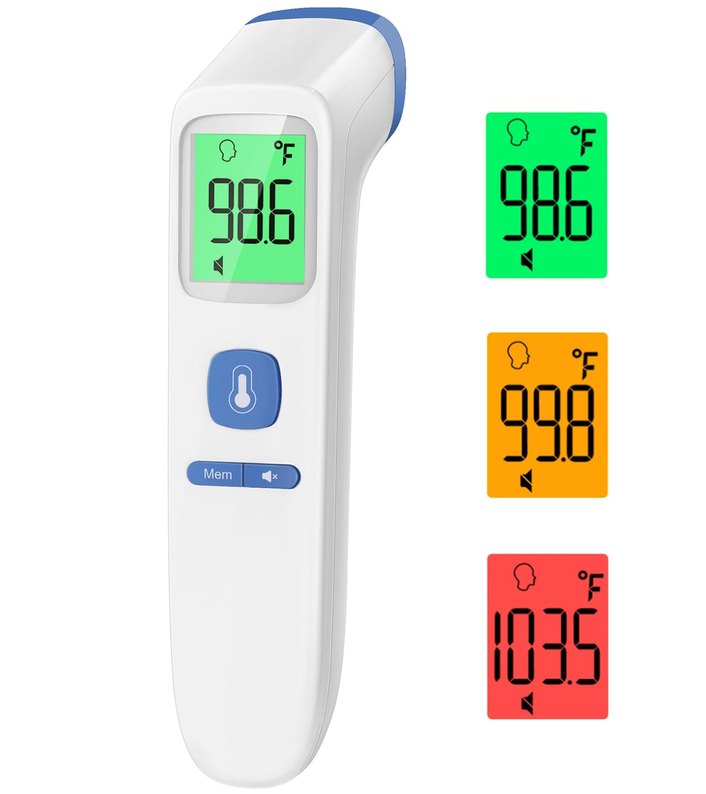 No-Touch Thermometer for Adults and Kids, Accurate Digital Baby Thermometer, FSA HSA Eligible, Fever Alarm & Silent Mode, 2 in 1 Forehead & Object Mode