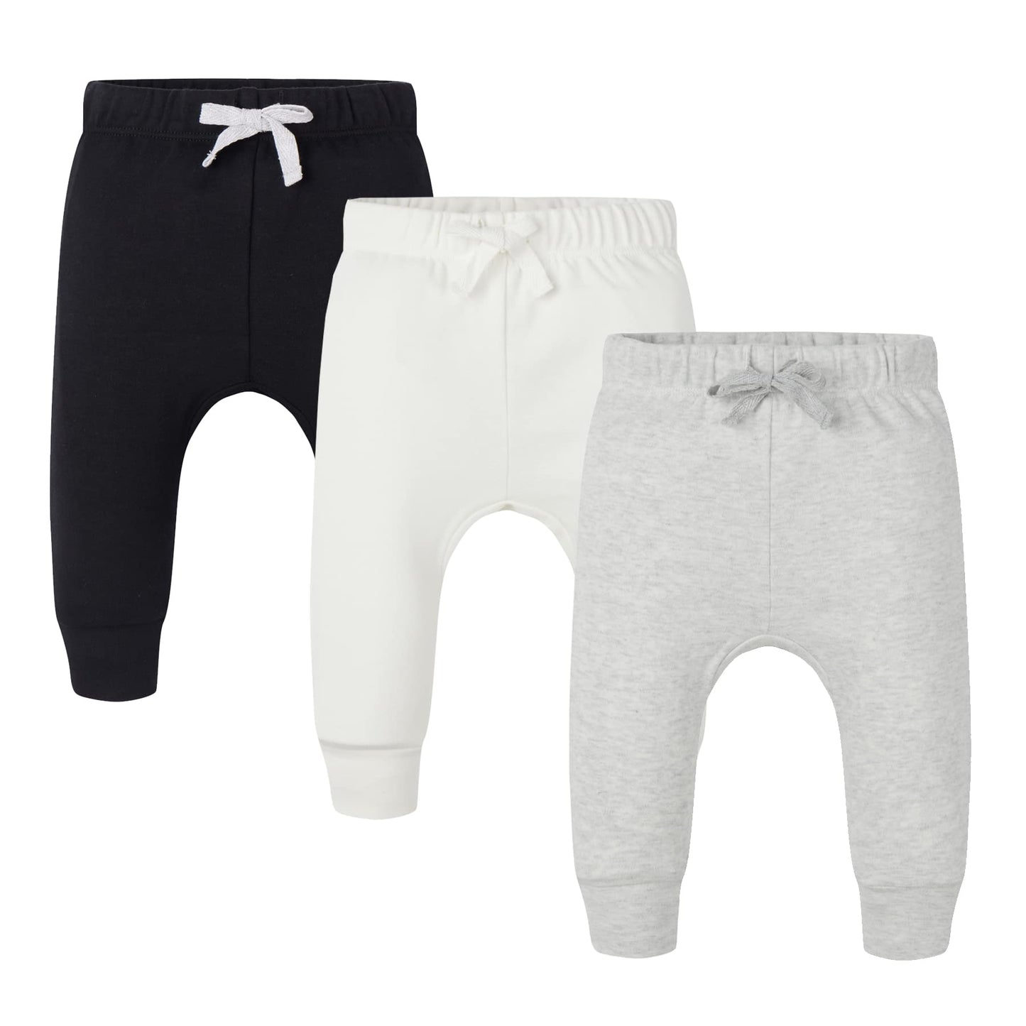 Baby 3 Pack Flexy Pants and Leggings, Infant Boys Girls Tapered Ankle Jogger Pants
