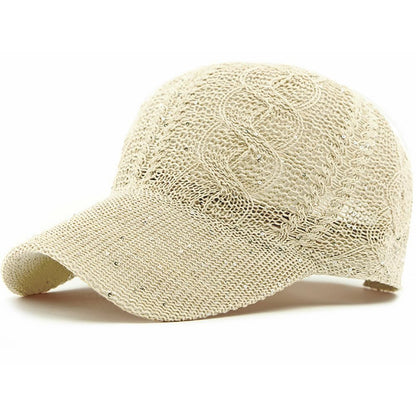 Women's Glitter Mesh Baseball Cap - Breathable Adjustable Sun Hat for Beach & Sports