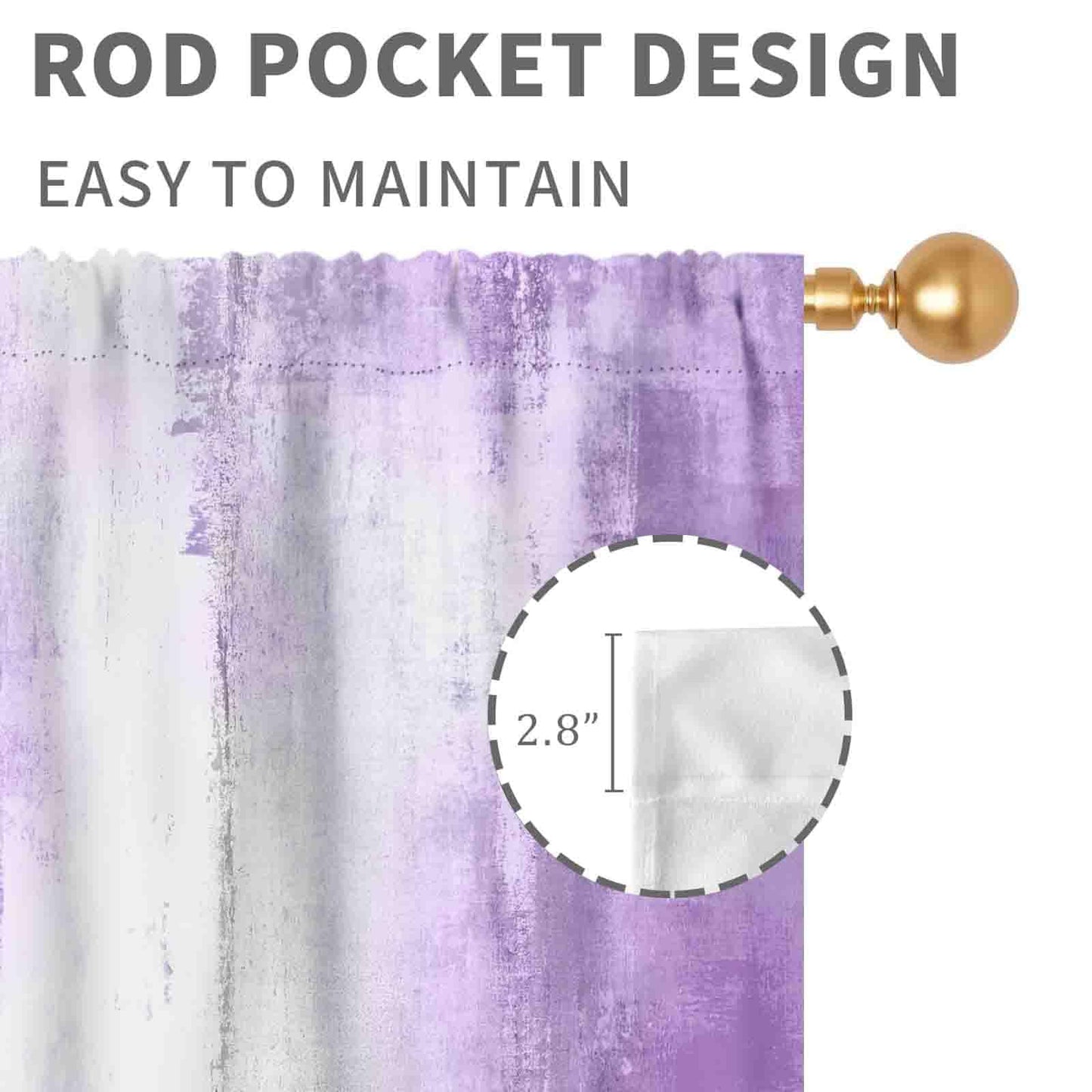 TKUYO Purple White Daisy Curtains, Farmhouse Modern Flower Retro Floral Spring Butterfly Rural Country Style Seasonal Window Drapery for Living Room Bedroom Kitchen Bathroom 2 Panels, 42"x54" Inch