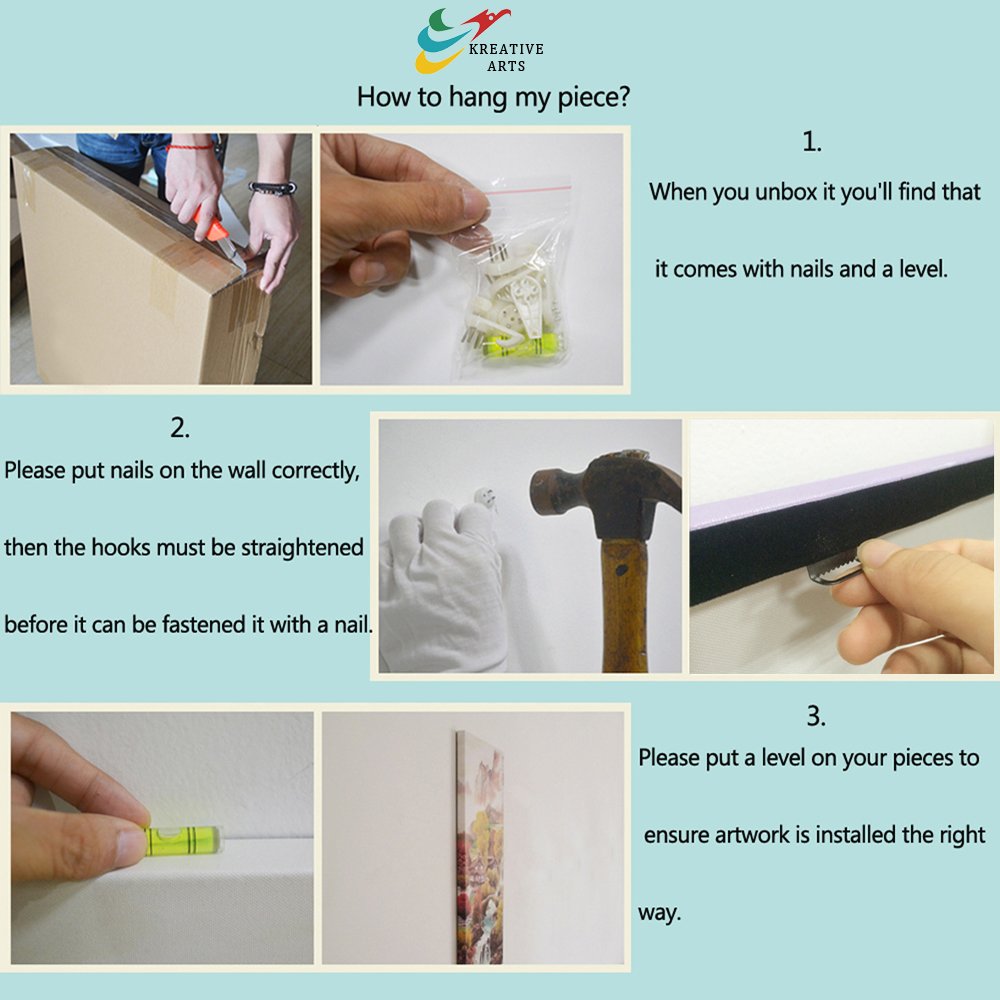 KREATIVE ARTS Canvas Print Wall Art Painting Contemporary Blue Tree In Black And White Style Fall Landscape Picture Modern Giclee Stretched And Framed Artwork (Large Size 60x32inch)