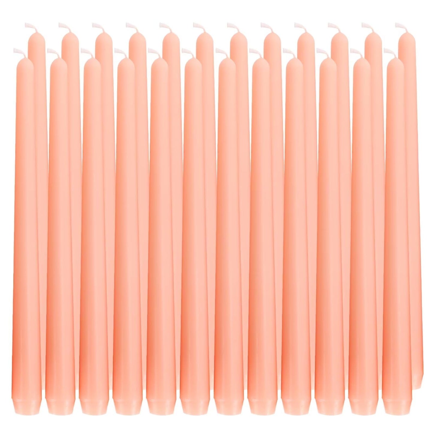 SOFT BREEZE 24 Pack Unscented Tall Taper Candles - 4/5X10 Inch, Dripless, Unscented Dinner Candle - 10 Hours Burn Time -Pink Colors