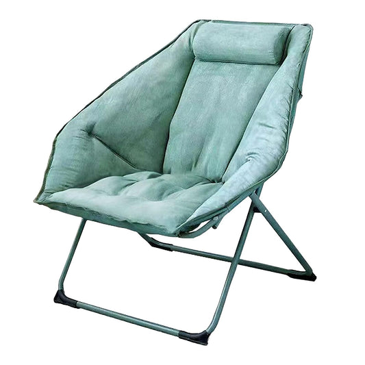 Hexagon Foldable Living Room Chair, Saucer Chair for Adults, Comfy Bedroom Lounge Chair, Moon Chair, Lazy Folding Chair for Dorm Rooms (Chair-Green)