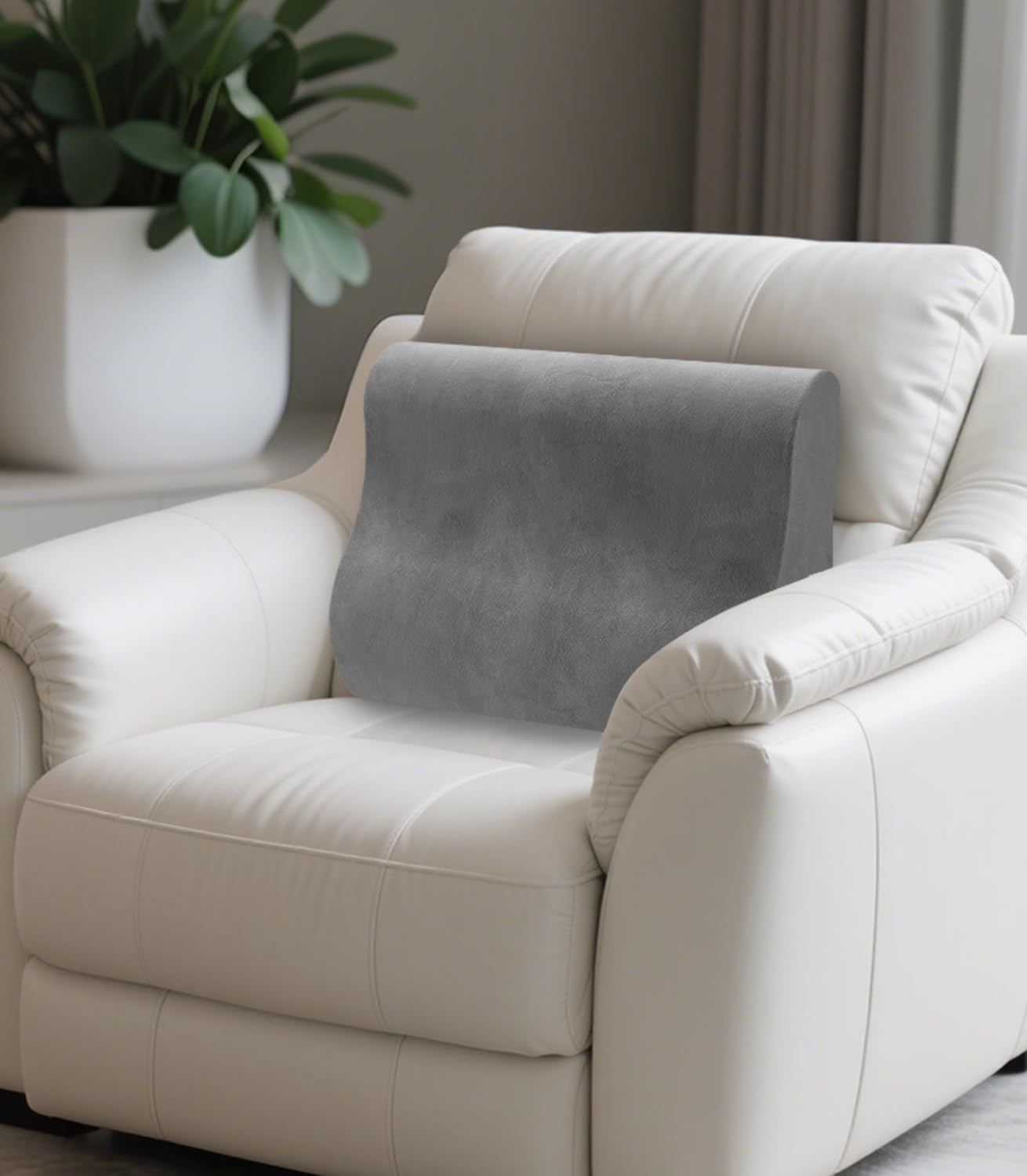 GIVANLEE Lumbar Support Pillow for Recliner Chair/Accent Chair/Couch,Comfy Back Support Pillow with Gel Memory Foam,Recliner Cushions for Back Rest,Pain Relief,Reading,Washable Cover