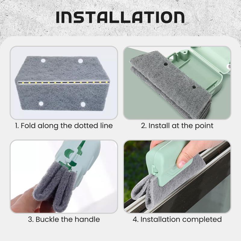 Magic Window Cleaning Brush - Multi-Purpose Groove & Track Cleaning Tool Set (Mix-3pcs) - Clean Windows, Sills & Spaces