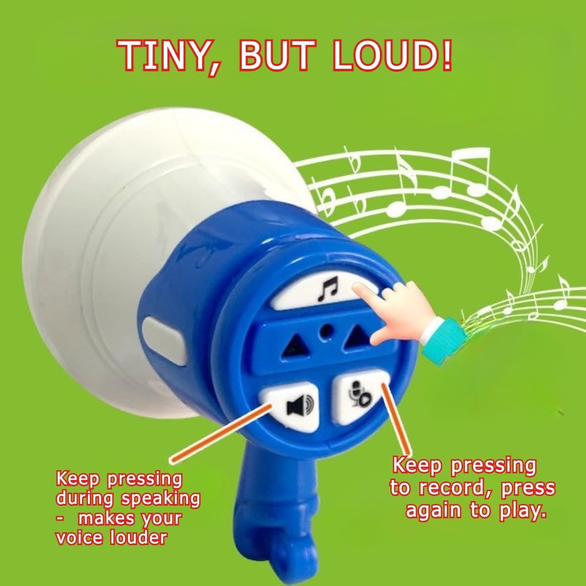 Flowersea Funny Mini Megaphone Toy Record and Play Prank Joke Gift for Adults & Kids Game Party Gifts (Set of 2)