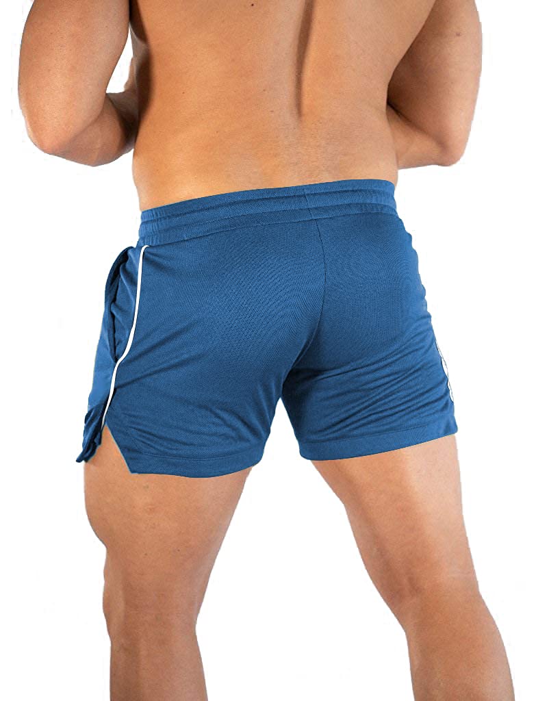 EVERWORTH Men's Athletic Shorts Gym Workout Short Shorts Casual Shorts Running Bodybuilding 5 Inch Inseam Shorts BlueBK US M