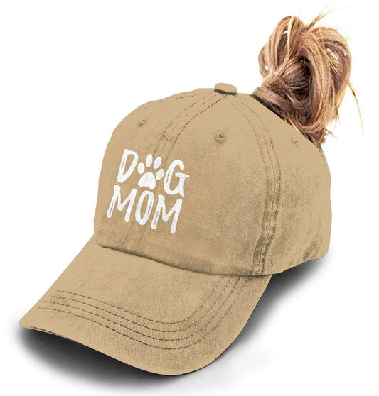 Unisex Dog Mom Vintage Jeans Adjustable Baseball Cap Cotton Denim Dad Hat