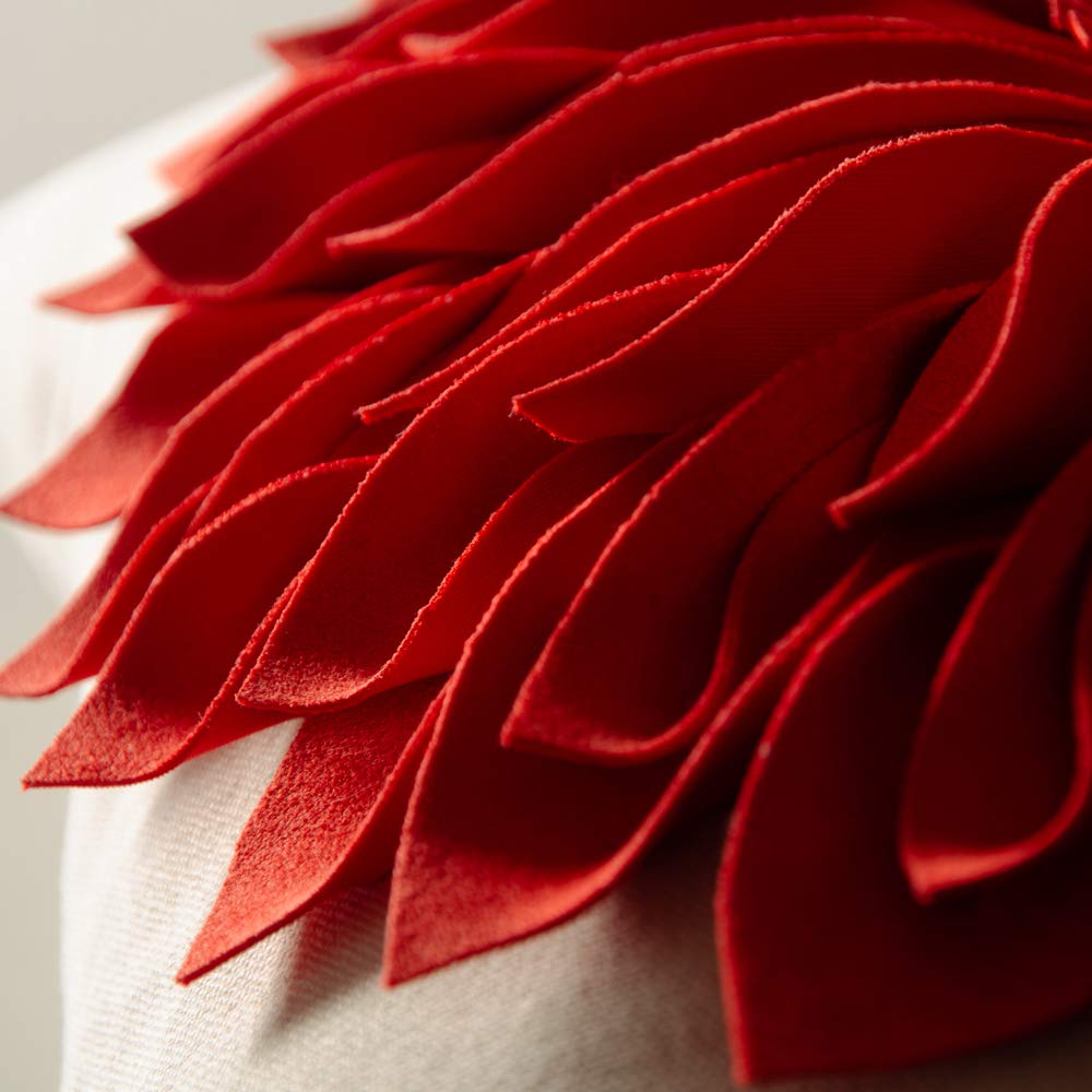 OiseauVoler Decorative 3D Sunflower Throw Pillow Covers Handmade Accent Pillowcases Cushion Covers for Home Sofa Car Bed Room Decor 18 x 18 Inch Reddish Orange