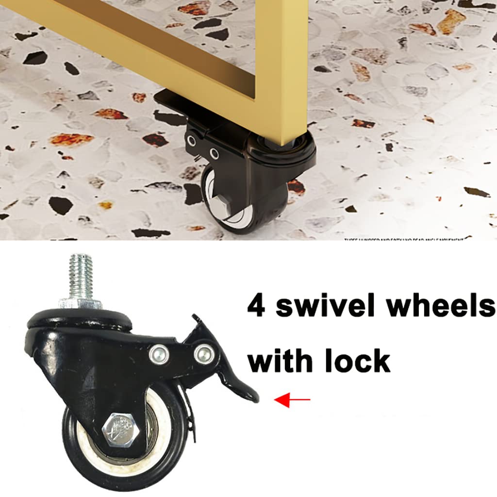 FKKPRVAX Flower Display Stand with 12pcs Bucket,Heavy Duty Plant Stand with Wheels,33in Tall Flower Cart 3 Tier Flower Shelf for Florist Garden Patio (Gold+White Pot)