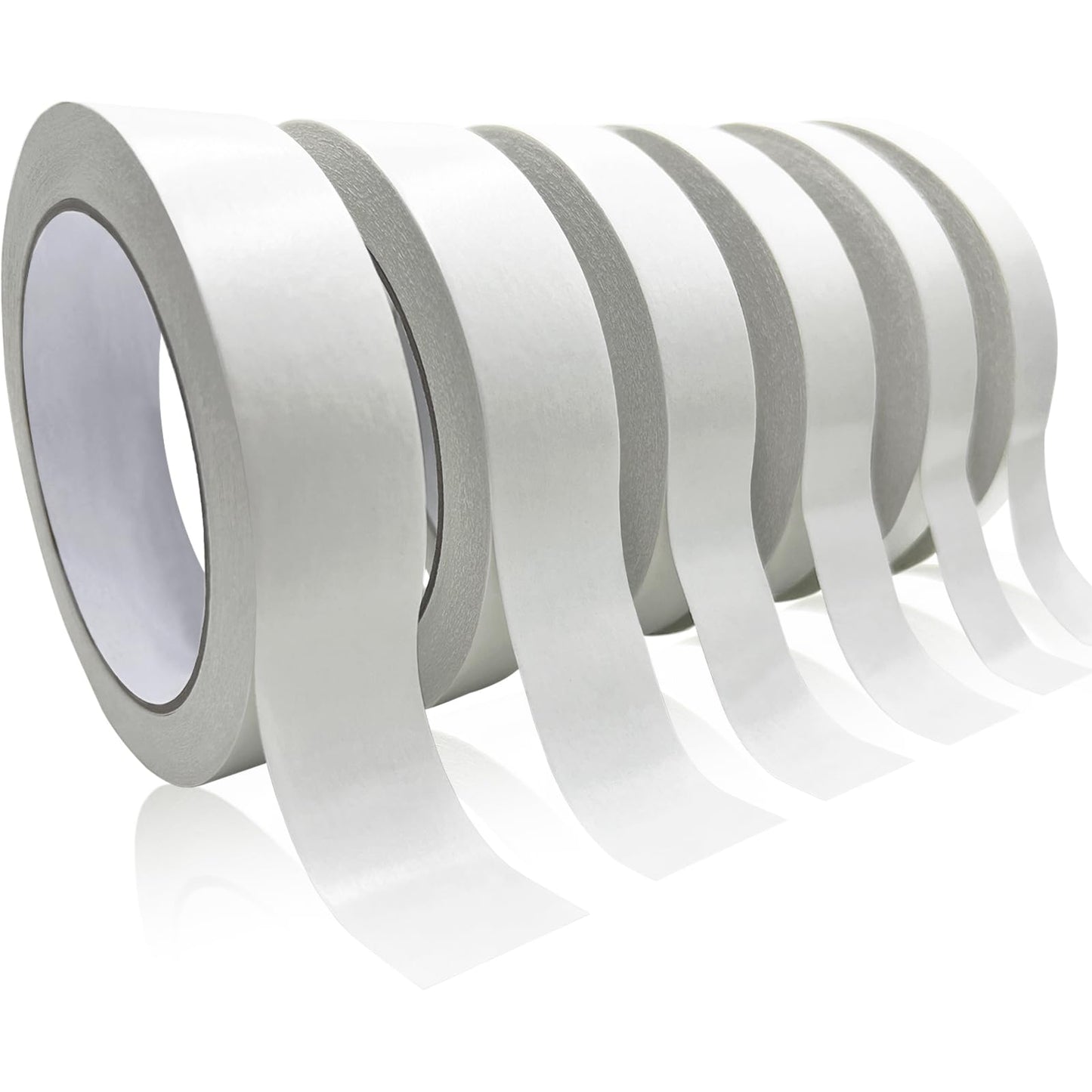 Double Sided Tape for Crafts, 6 Rolls Multi-Size Double-Sided Adhesive Tape for Arts, Photography, Gift Box, Scrapbooking, Card Making, Paper Backing