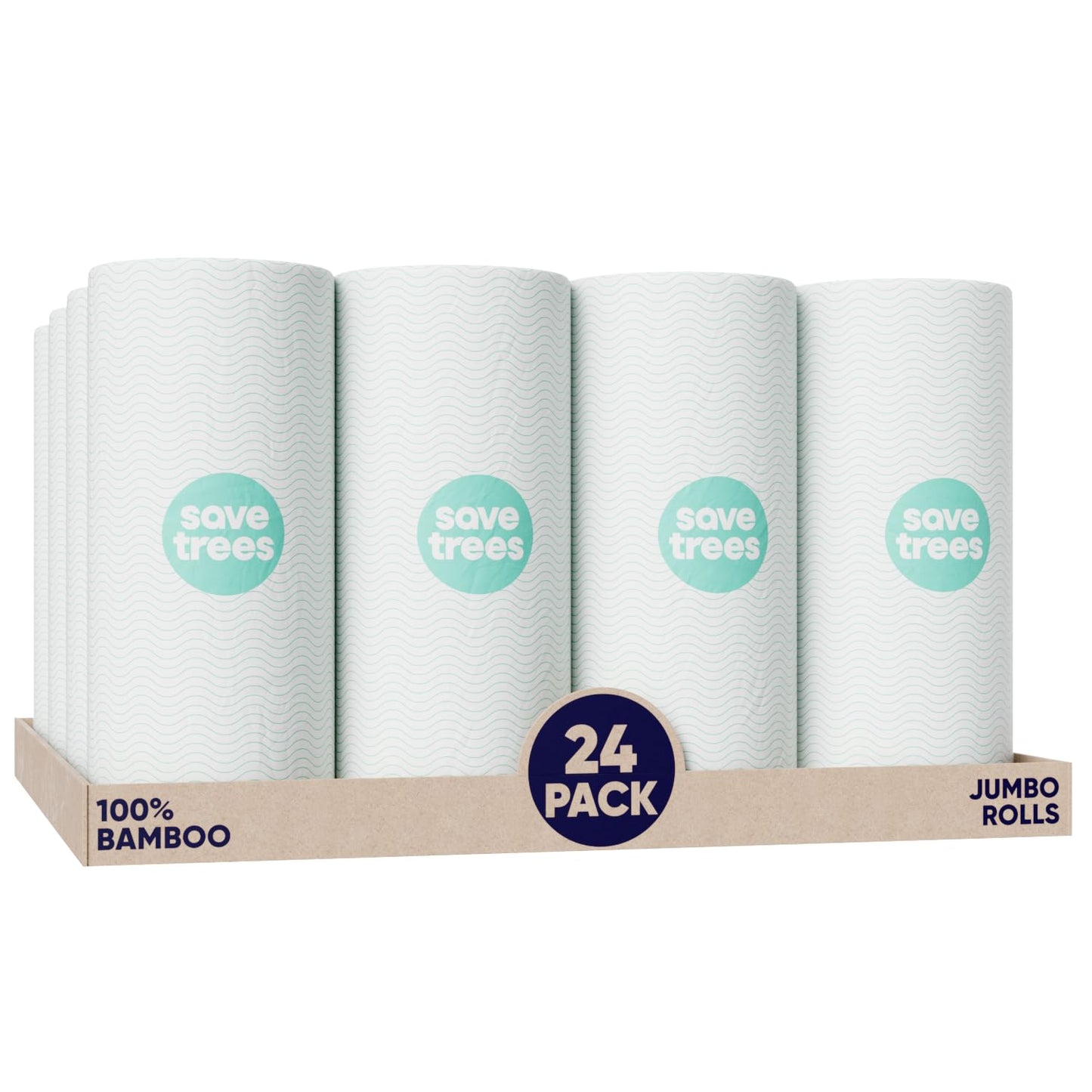 Bamboo Paper Towels 6pk - 750 Sheets Paper Towels Rolls Ultra Absorbent & Durable Eco-Friendly - FSC-Certified, totally Plastic-Free, and Vegan