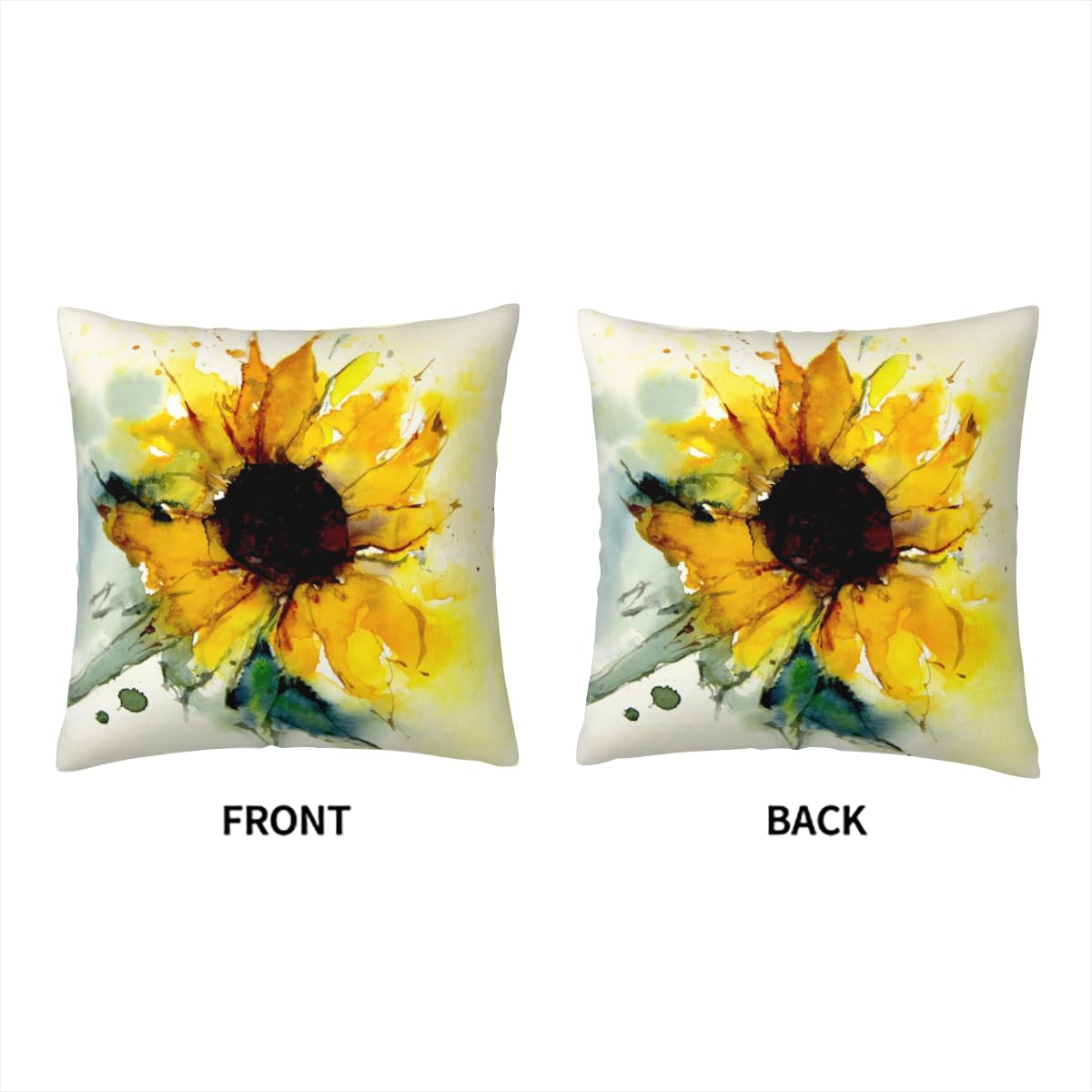 YAJUFANG Sunflower Velvet Throw Pillow Covers Sofa Pillowcase Car Square Throw Pillowcases Home Decoration 18x18Inch, Style 24, WXB6666