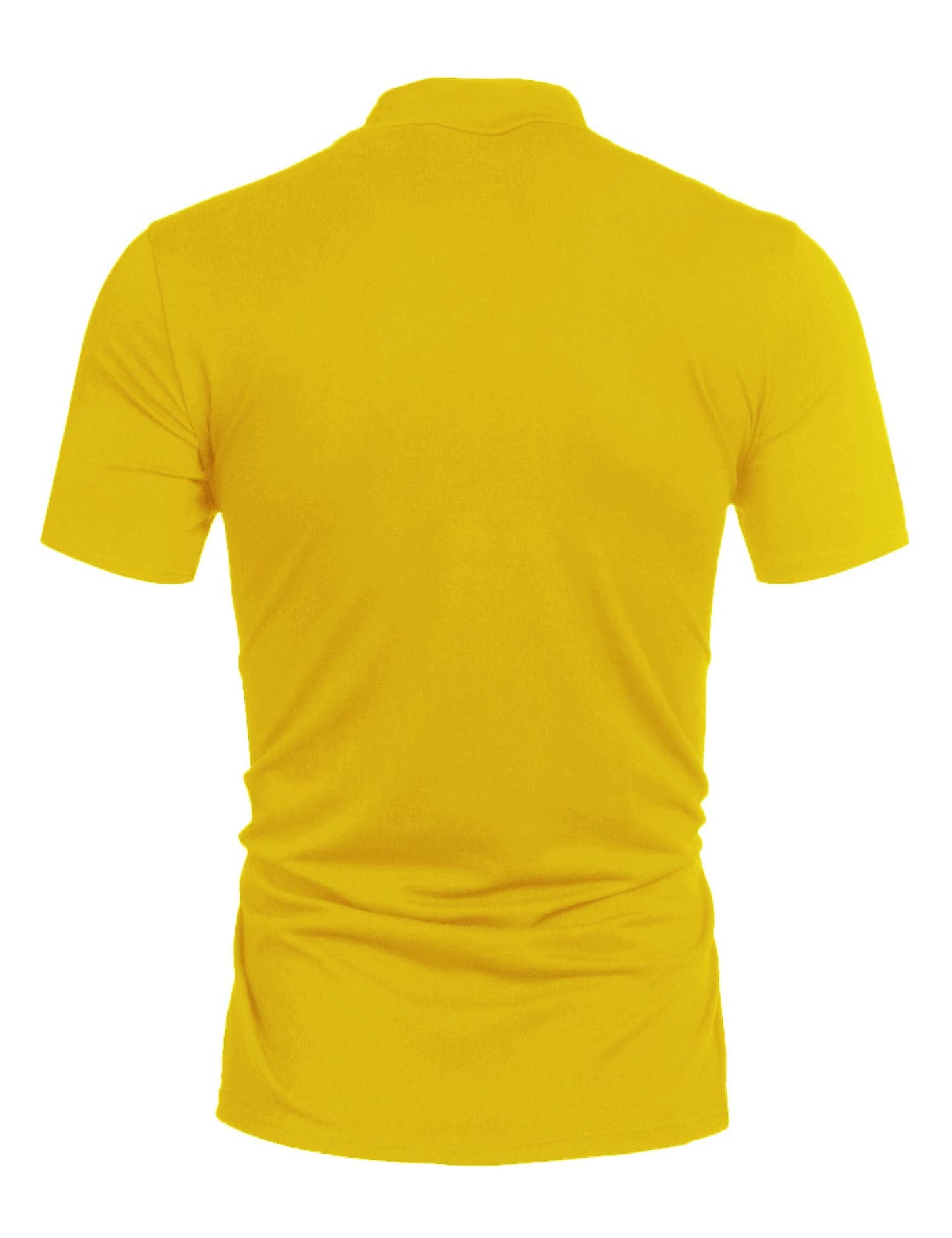 Poriff Men's Lightweight Short Sleeve Mock Neck T-Shirt Pullover Basic Tops Yellow XL