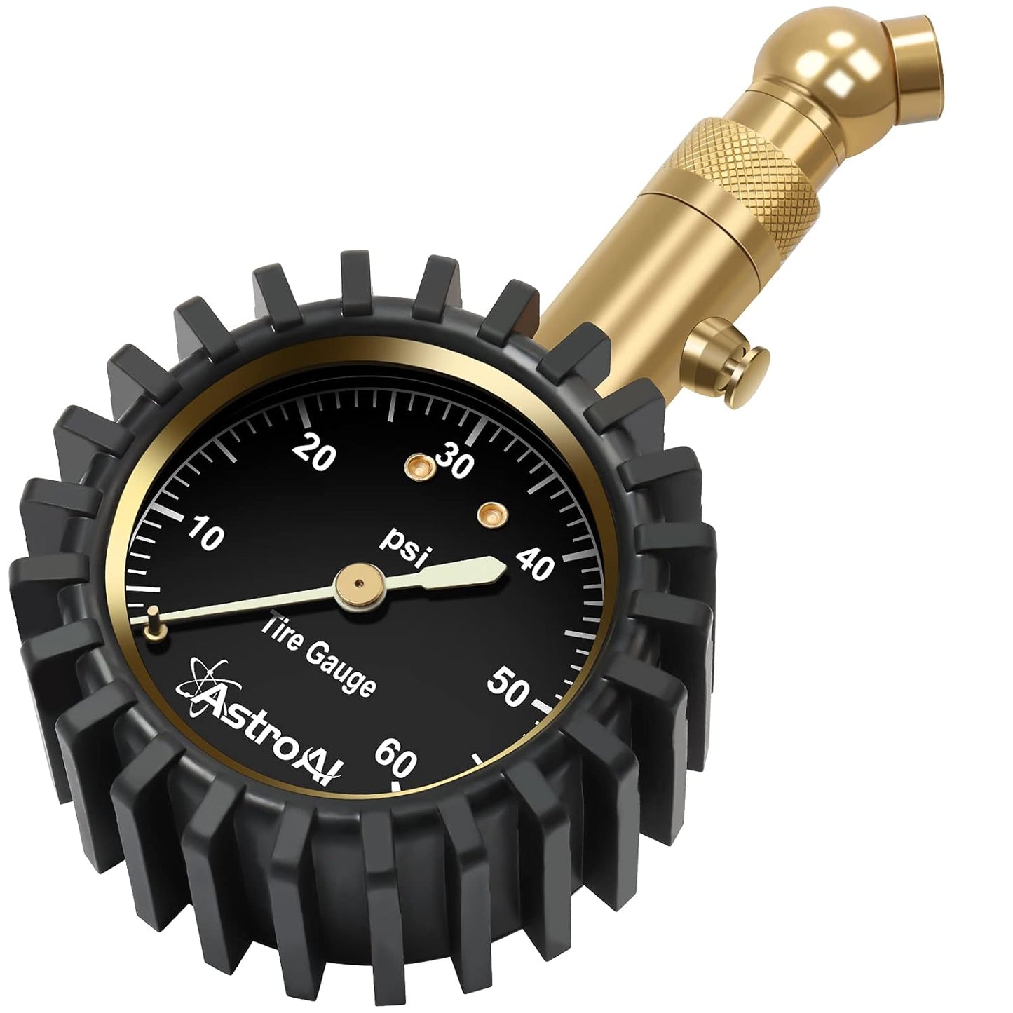 AstroAI Tire Pressure Gauge 0-60 PSI, Large 2" Easy Read Glow Dial Tire Gauge, Certified ANSI B40.1 Accurate, Compatible for Bicycle, Car, SUV, Truck & Motorcycle