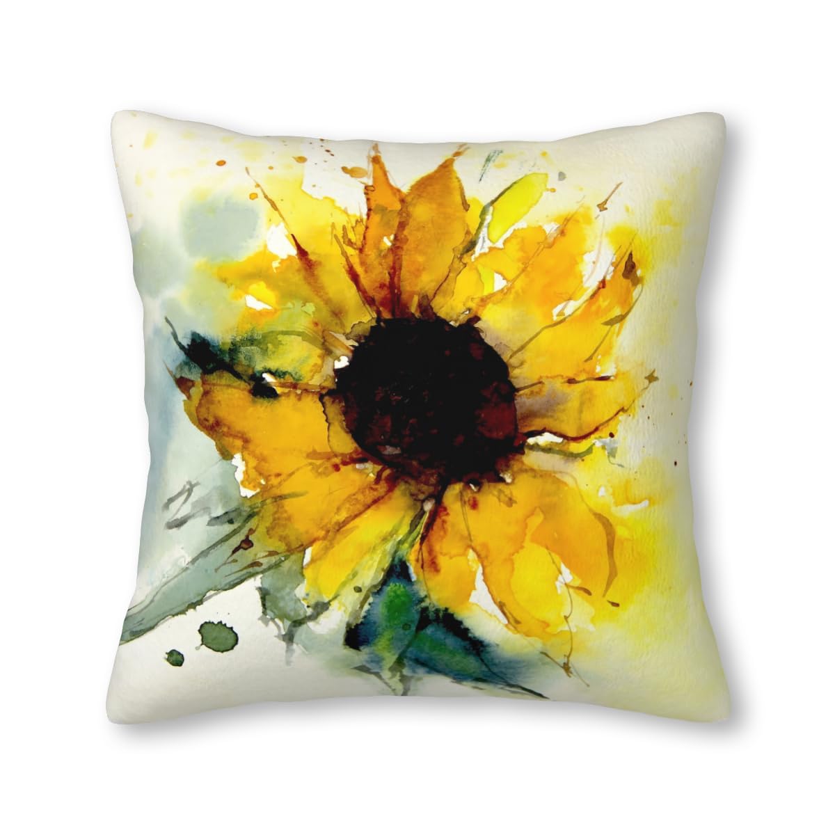YAJUFANG Sunflower Velvet Throw Pillow Covers Sofa Pillowcase Car Square Throw Pillowcases Home Decoration 18x18Inch, Style 24, WXB6666