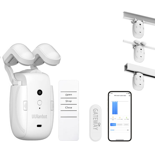Automatic Curtain Opener and Closer - Smart Curtain Opener Electronic for Roman/U/T Rails, Bluetooth Curtain Opener with App/Timer, compatible with Alexa and Google Home, Electric Curtains with Remote